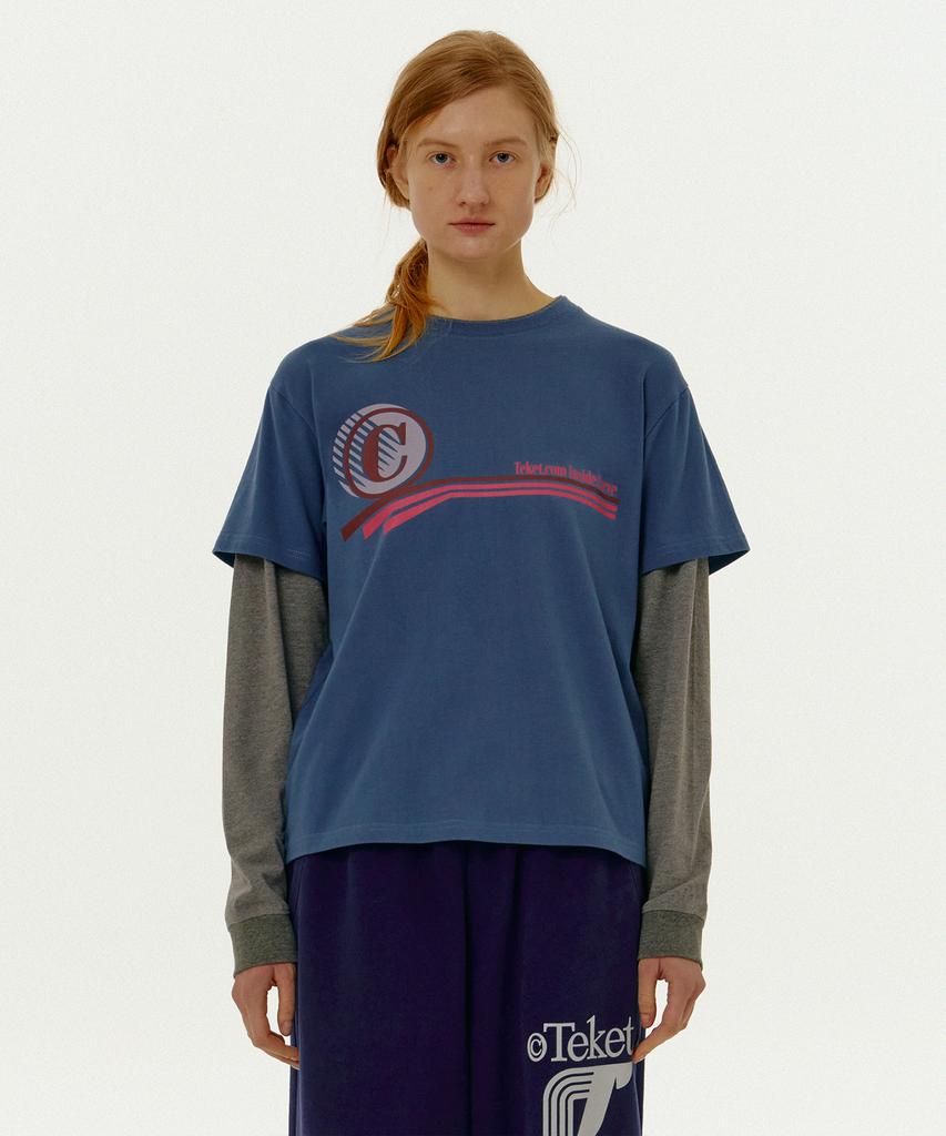 TEKET Circle Layered L/S Tee Blue
