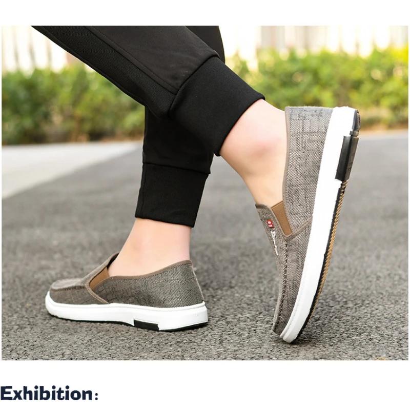 2024 Men's Canvas Soft Sole Shoes Round Toe Casual Breathable Comfortable Durable Men's Cloth Shoes Oxford Sports Shoes