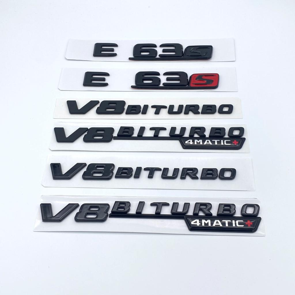 3D Glossy Black Letters E43 E53 E63 E63S V8 Biturbo 4matic ABS Emblem for Mercedes Benz AMG Car Fender Trunk W212 W213 Sticker