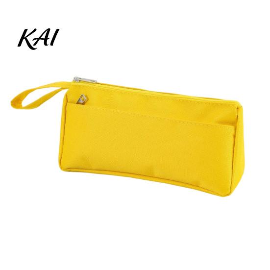 Solid Color Stationery Bag for Teens Pencil Case with Zipper And Handle, Durable Oxford Large Capacity Storage Rulers Organizer, Portable Lightweight