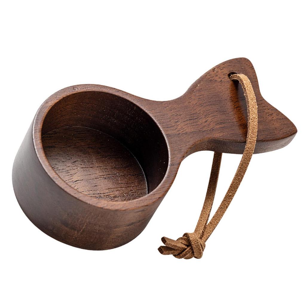 Short Handle Coffee Bean Scoop Walnut Wood Compacts Design For Precise Coffee Grounds Measuring Kitchen Tool Utensils