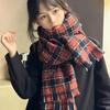 High End New Plaid Scarf Autumn and Winter Warm Shawl Student Retro Versatile Tassel Houndstooth Scarf for Women
