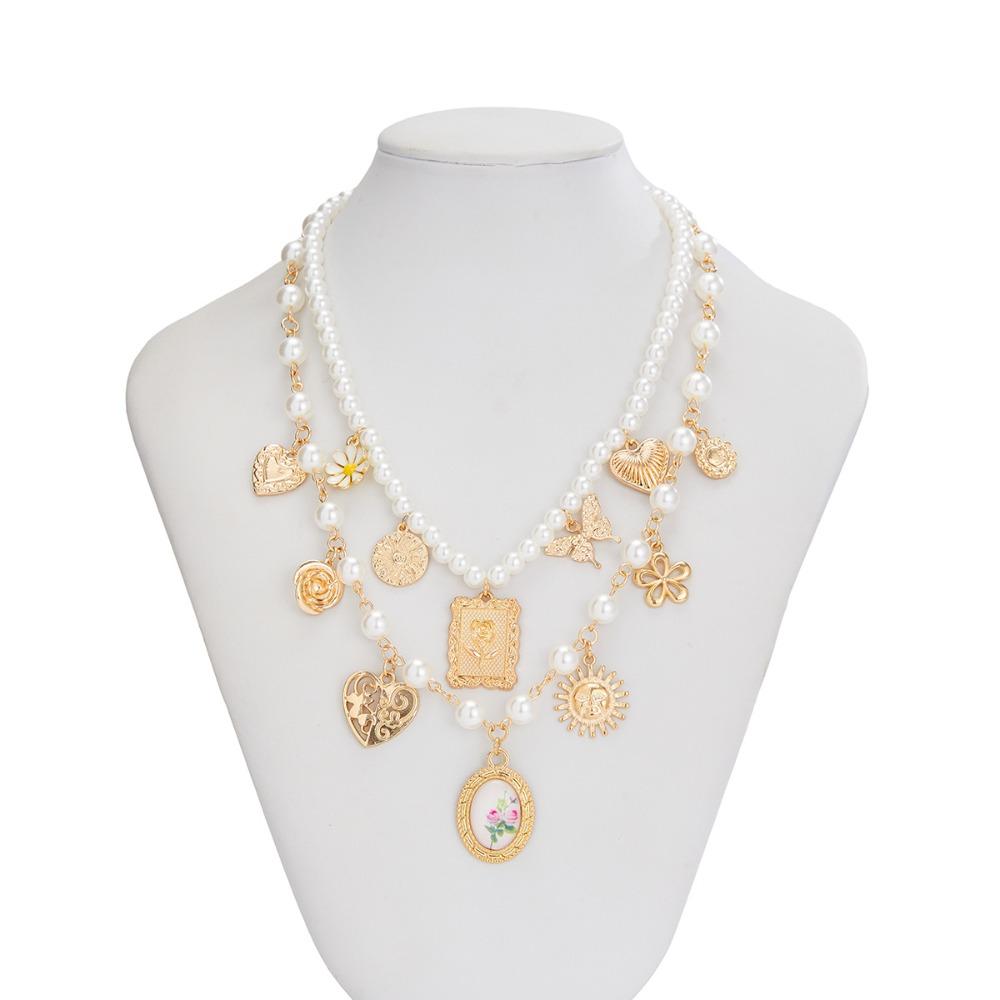 Charm Butterfly Sunflower Necklace Heart Bowknot Pendant Choker Friends