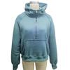 Fall Winter Hoodie Hooded Half Zipper Pocket Long Sleeves Loose Thick Pure Color