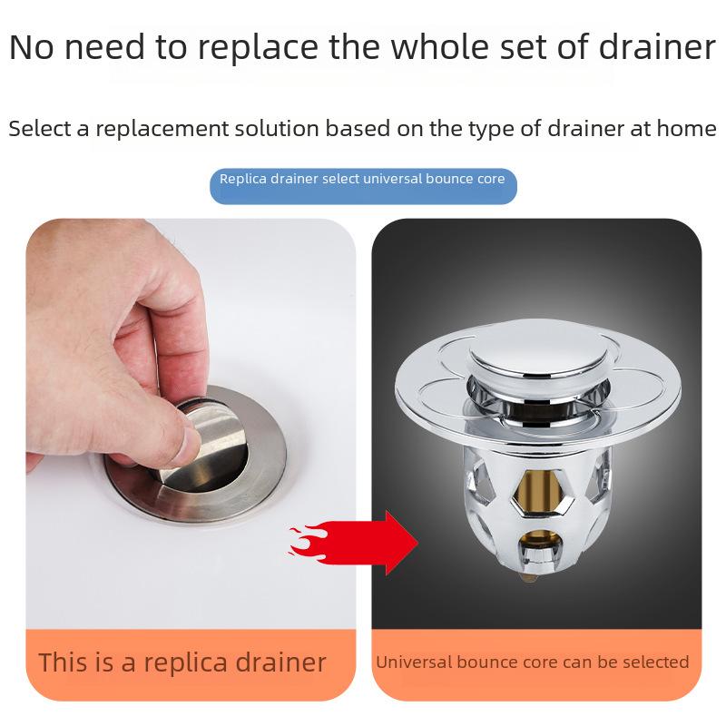 Универсальный латунный всплывающий сливной клапан для раковины, герметичный