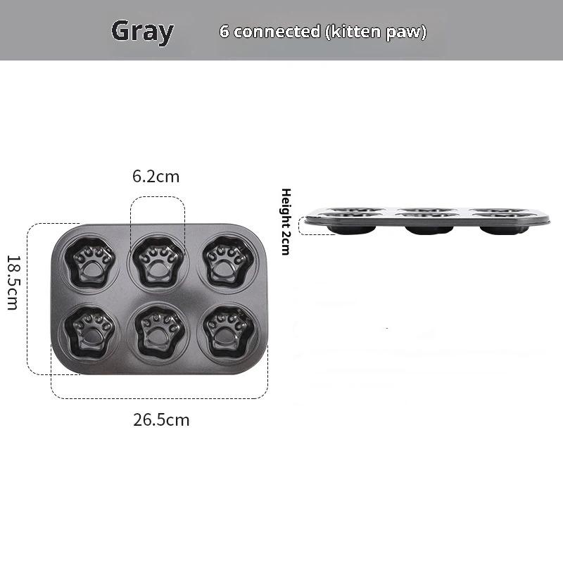 Форма для выпечки кошачьих лапок на 6/9/12 ячеек, противень, антипригарная углеродистая сталь, сделай сам, милая форма для конфет и торта, инструмент для декора, форма для печенья и конфет