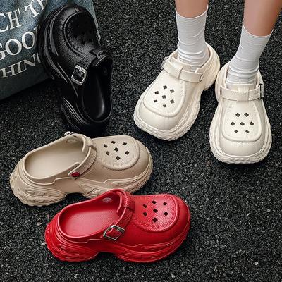 Туфли с дырочками женские летние трендовые уличные платформенные пляжные сандалии спортивная мода уличные нескользящие шлепанцы