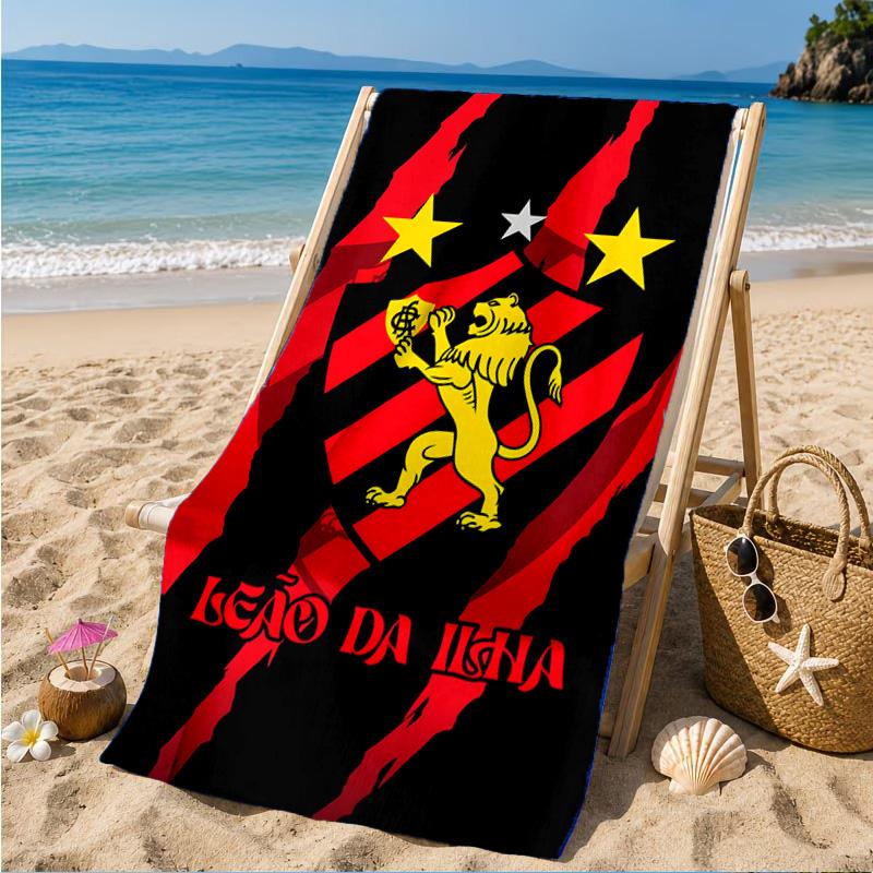 Sport Club Football Crest Printed Microfiber Beach Towel, Soft And Absorbent, Quick-Dry, Ideal for Summer Travel, Beach Essential, Swimming Pool