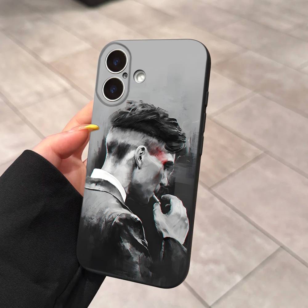 Чехол для телефона P-Peaky-S B-Blinders Для IPhone 17 16 15 14 13 12 11 Pro Max Plus Mini Мягкий Черный Чехол