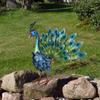 Garden Peacock Statue Outdoor Landscape Ornament Iron Collection Figurine Animal Sculpture for
