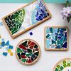 Мозаичный коврик для чашки своими руками, бамбуковая подкладка, раннее образование, бесплатное создание, игрушки ручной работы