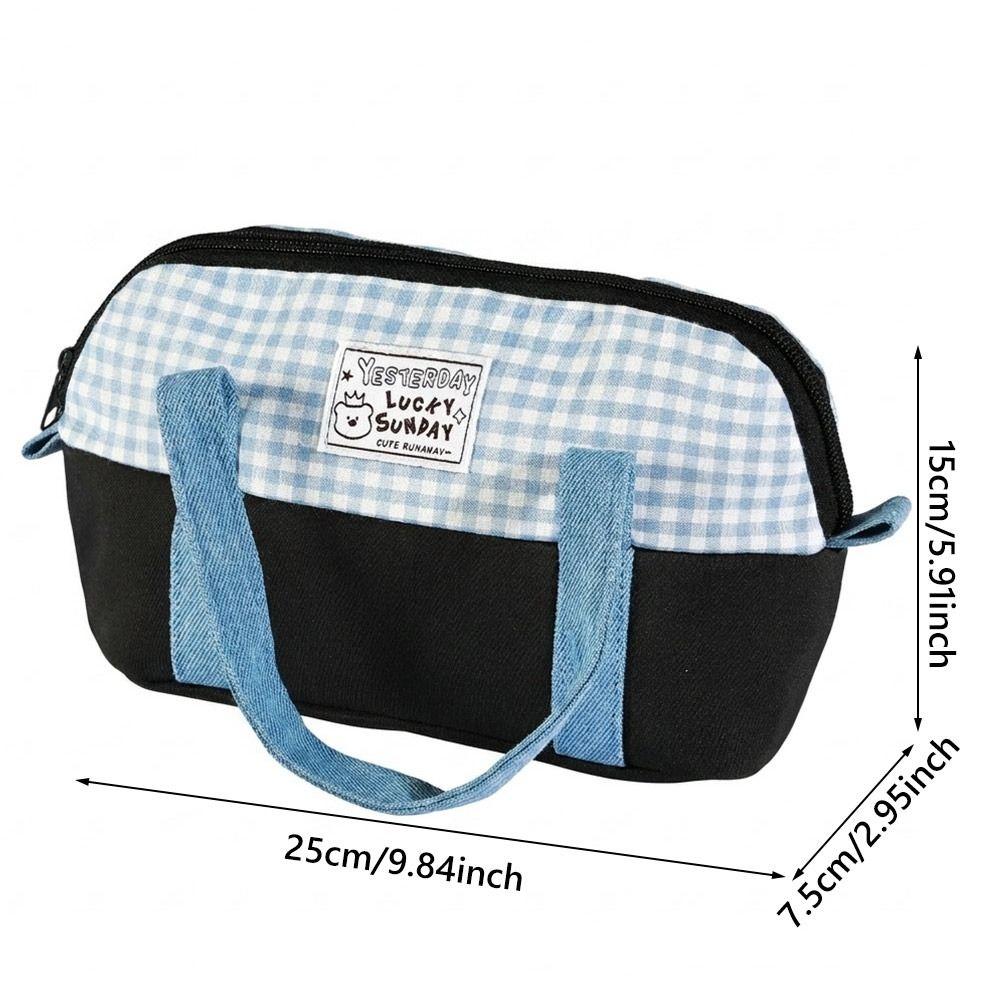 Color-blocking Pencil Case Large Capacity Stationery Bag Durable Pencil Pouch School Office