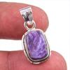 Подвеска из натурального драгоценного камня чароит, ручная работа, из цельного серебра 925 пробы, 1,25 дюйма, H9Z05