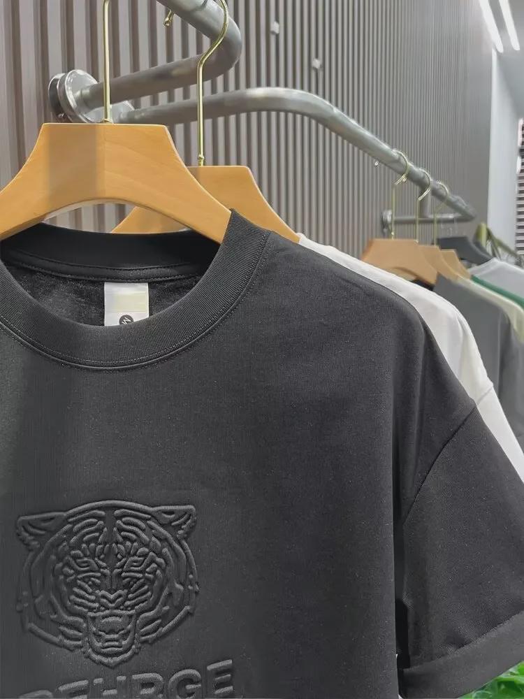 Мужская летняя корейская стильная свободная повседневная футболка с короткими рукавами