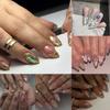 24 шт. Кристальное сердце Белый цветок Накладные ногти Французский Пресс на ногти Маникюр Наконечники для ногтей DIY