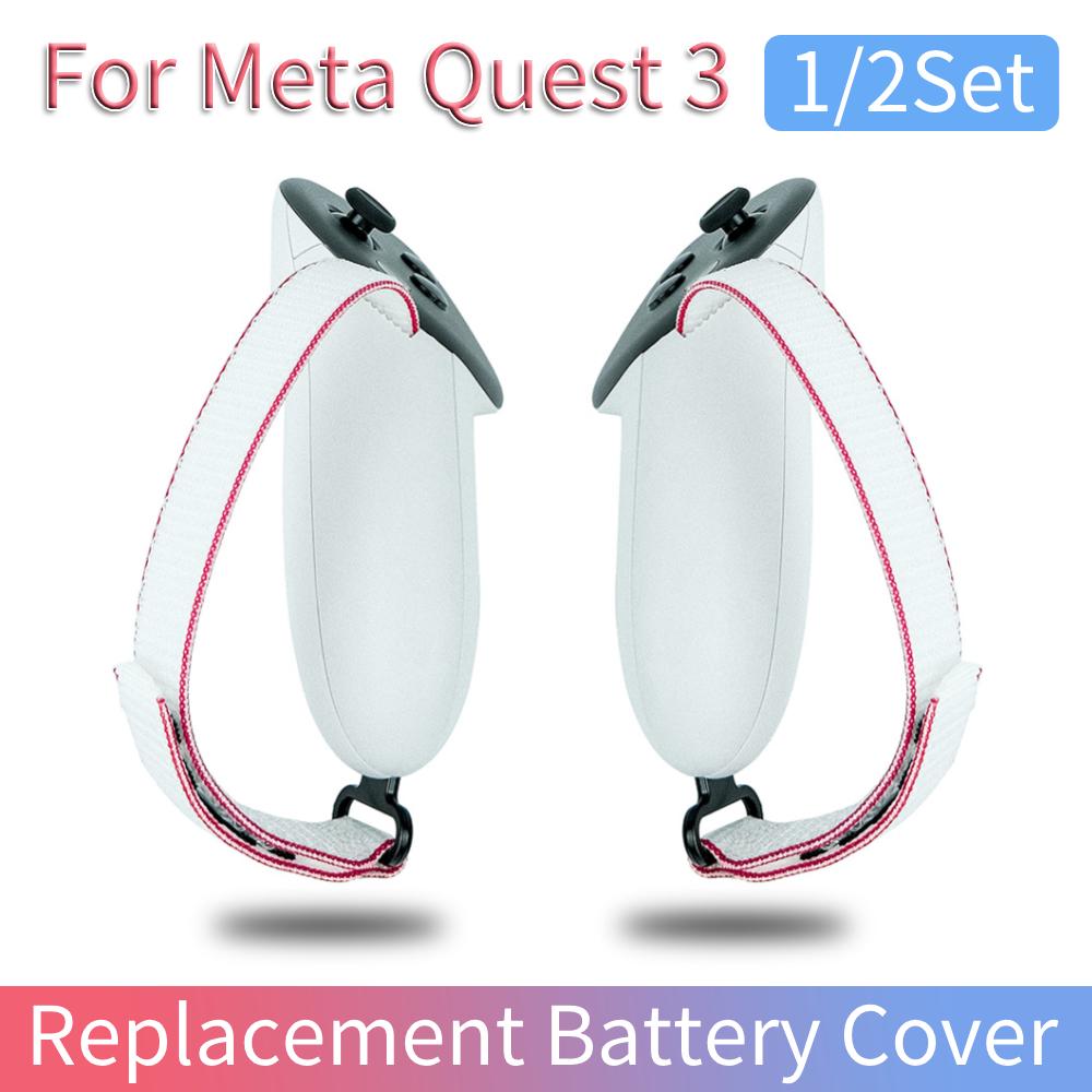 1/2 комплекта ручки для контроллеров VR, крышка батарейного отсека для Meta Quest 3 VR, регулируемые активные ремешки, пряжка с металлическим кольцом, салфетка для линз, колпачки для джойстиков