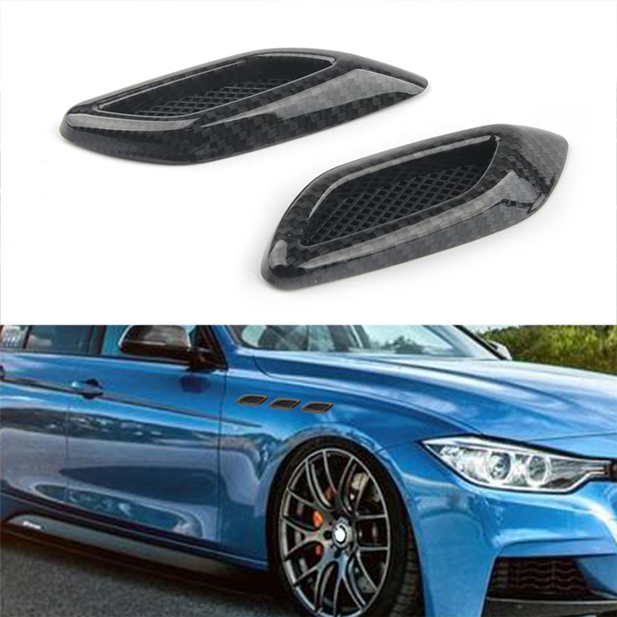 6X 3D Shark Gill Car Side Fake Vent Sticker Carbon Fiber Look Decoration Sticker