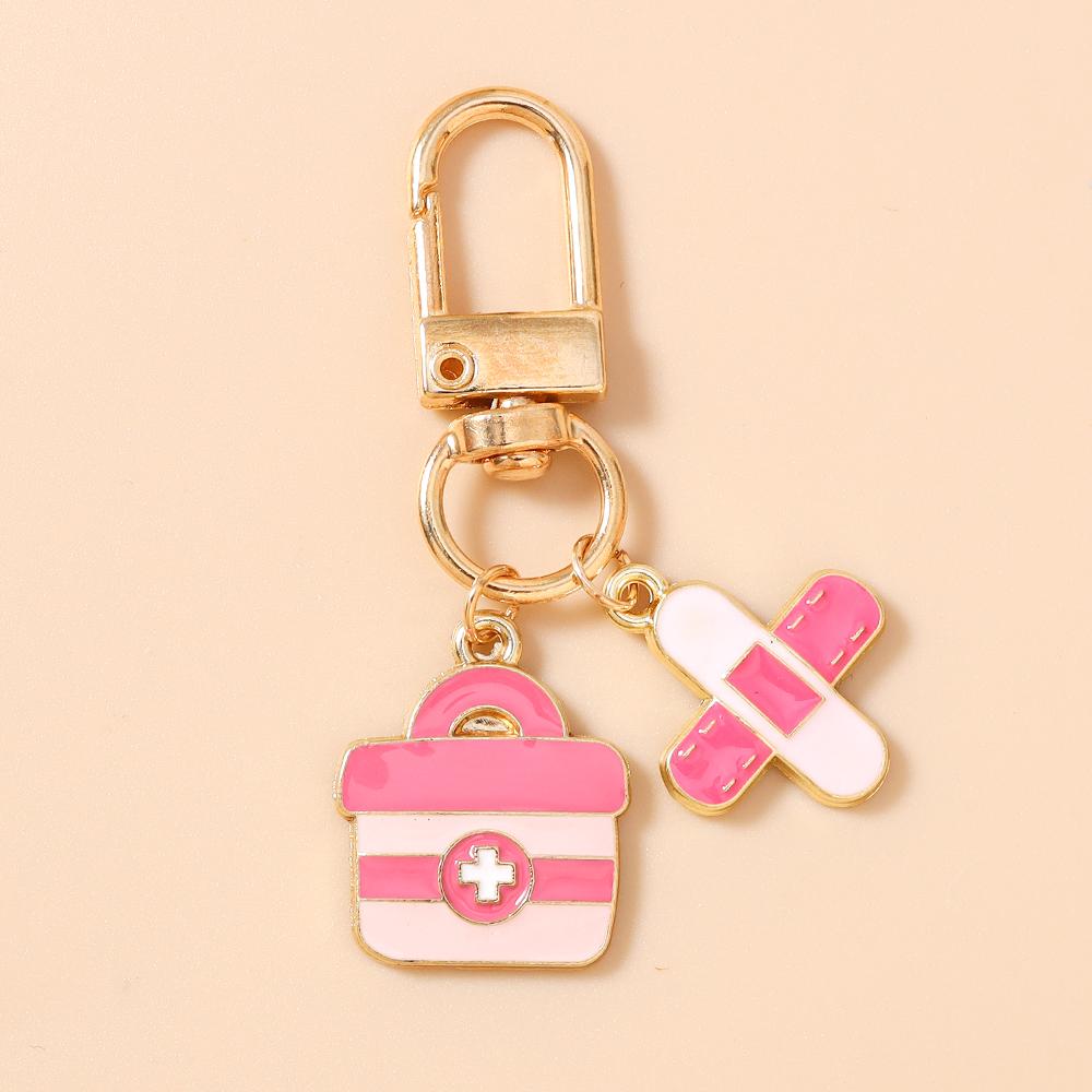 New Enamel Doctor's Gown keychain Ambulance Key Ring Pendants for Women Girls Handbag Decor DIY Key Chain Jewelry Gifts