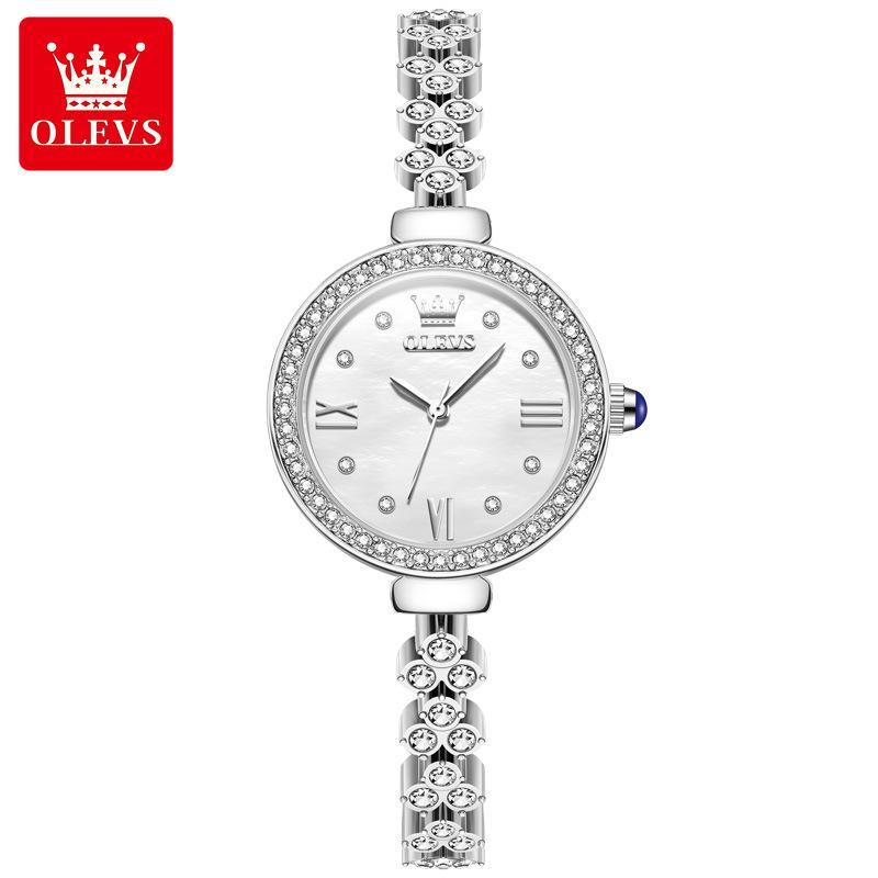 Full Circle Diamond Inlaid Quartz Watch for Women, Light Luxury Waterproof Watch, Valentine's Day Gift Watch