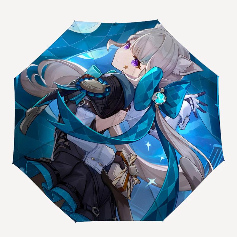 Anime Character, Fantasy Art Automatic Opening and Closing, 8 rib Structure Portable Umbrella, Suitable for Men and Women in All Seasons Pe