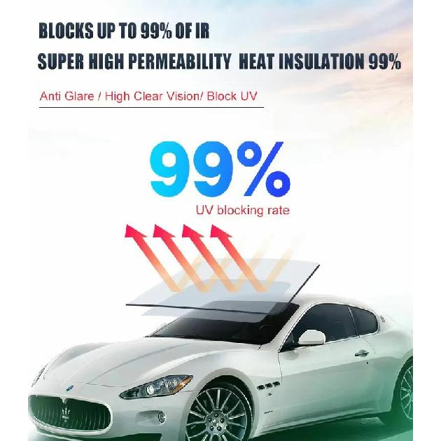 50X300cm Super quality high heat resistant car glass IR100% nano ceramic solar tint window film 5%~75%VLT