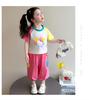 Girls' Summer Set 2026 New Fashionable Children's Short sleeved Girl Baby Summer Dress Cat Leisure Summer