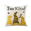 Summer Sunflower Bee Double-Sided Printed Pillow Cover Short Plush Suitable Living Rooms Bedrooms Sofas Throw Cushion Cover