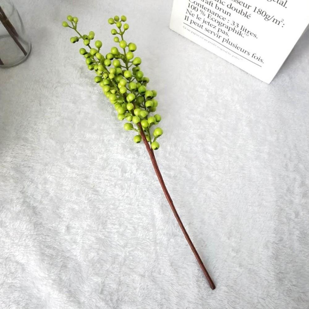 Festive Style Artificial Berry Stem Red Color Fake Red Berries Artificial Flower Party Decoration