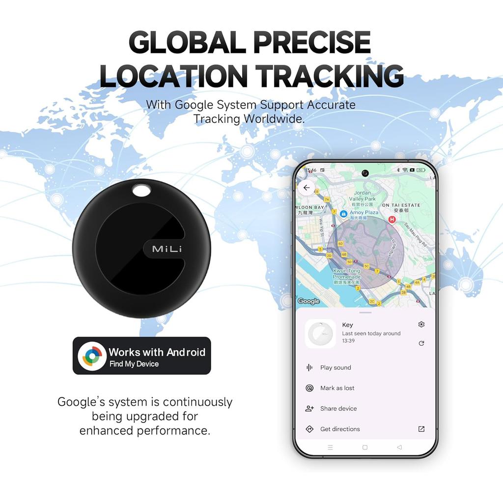 Умная метка Работает с Android Google Find Hub Альтернатива AirTag MiLI MiTag GPS-трекер Метка Поиск предметов Bluetooth-локатор