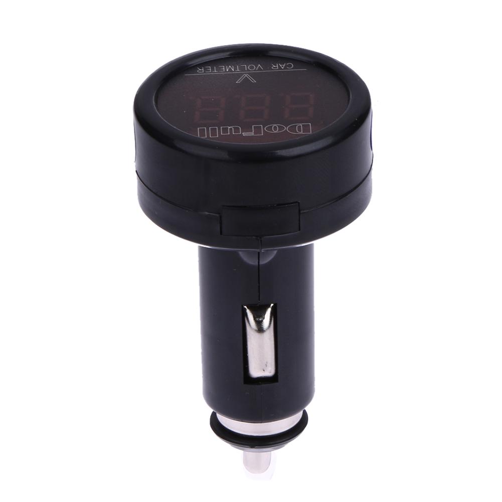 Universal 12V 24V Auto Voltmeter Gauge Cigarette Lighter Charger Digital Voltage Gauge Volt Meter for SUV Sedan Truck