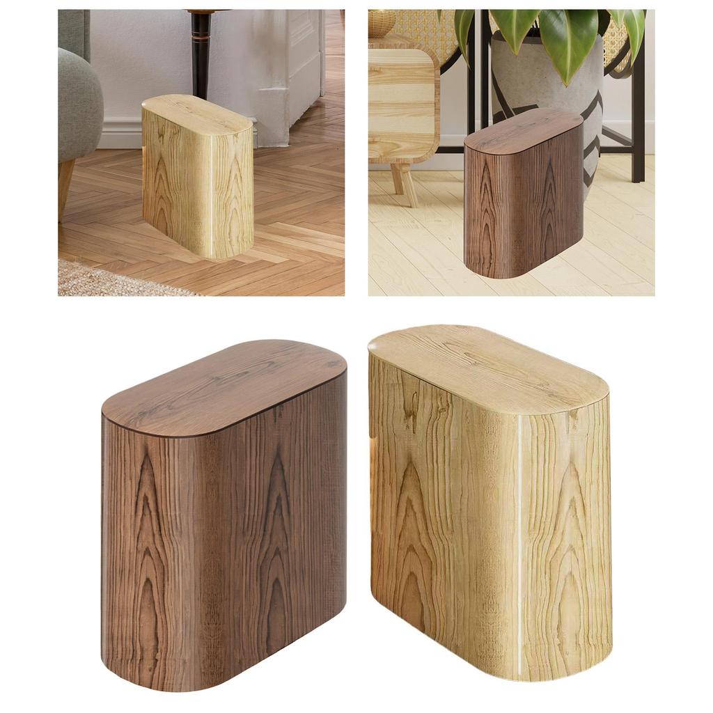 Trash Can Thin Waste Can Storage Bucket with Press Top Lid Wastebasket Waste Bin for Study Room Dorm Room Kitchen Narrow Spaces