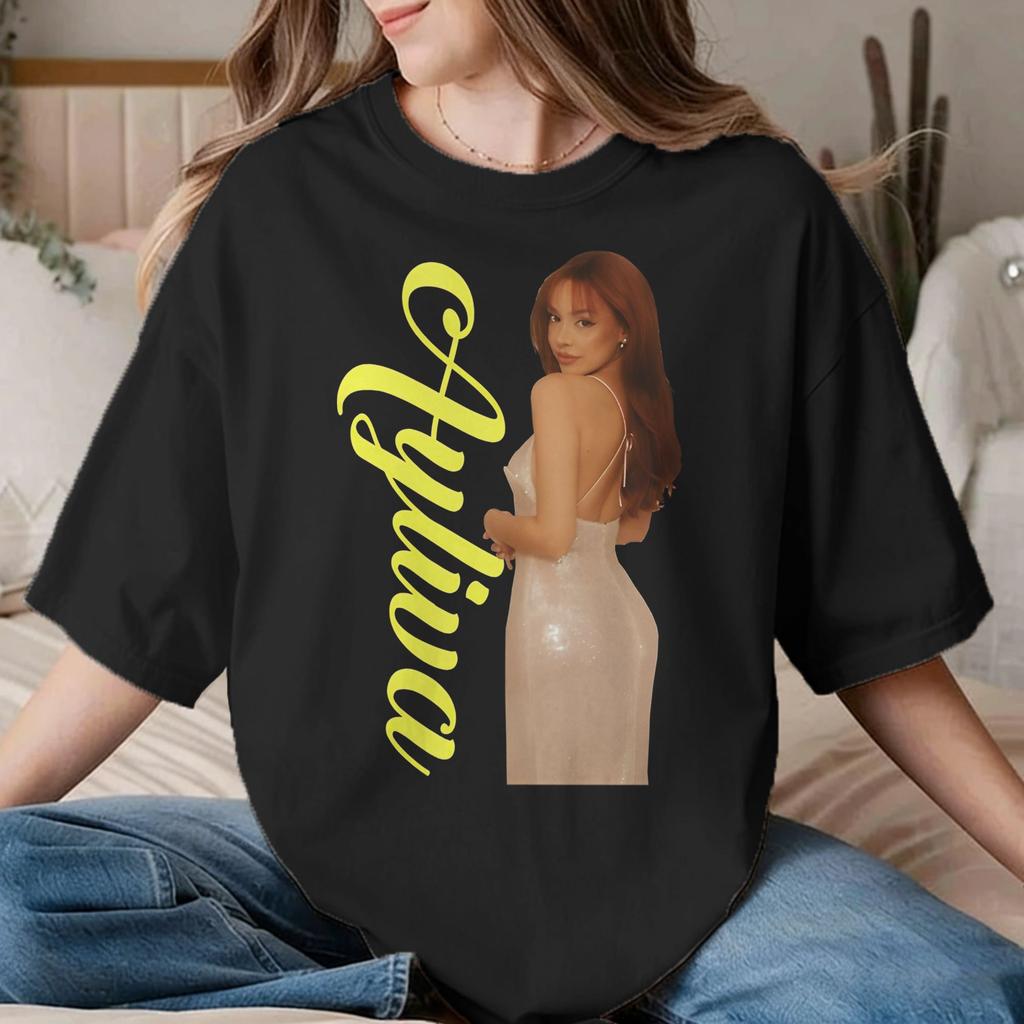 Casual Ayliva Singer Music Tshirts Unisex Unisex Crewneck Cotton T Shirts Short Sleeve Tees Birthday Present Clothes