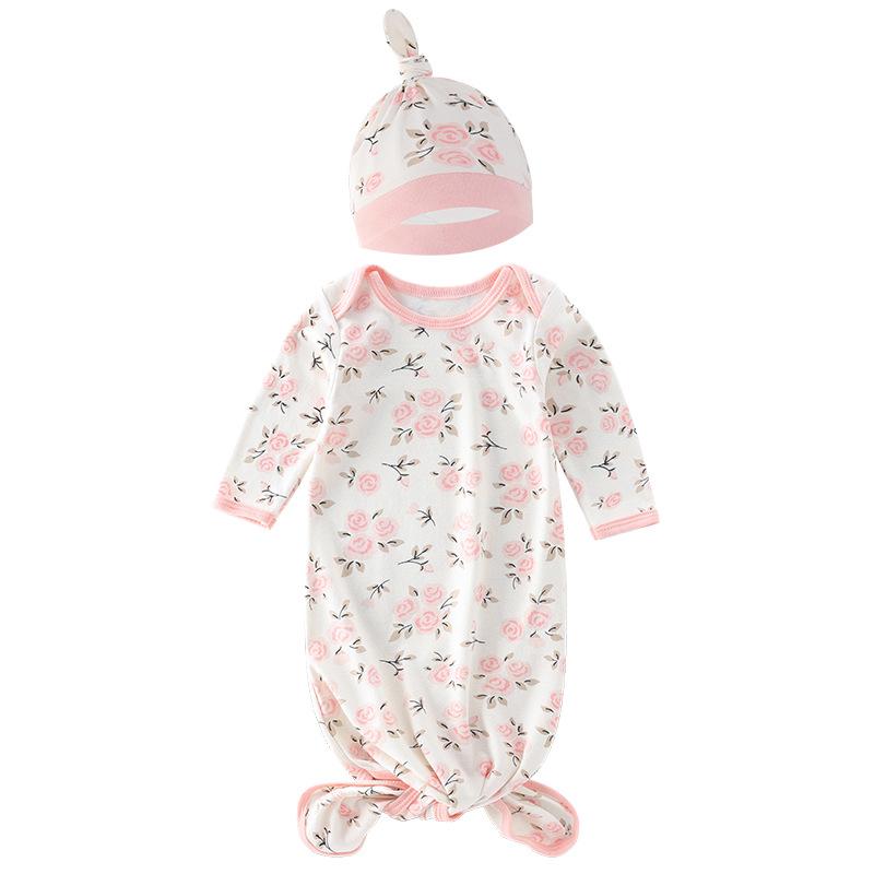 Спальный мешок для новорожденных с шапочкой, 100% хлопок, детская пеленальная пижама для мальчиков и девочек, однотонное пеленальное полотенце с принтом для младенцев 0-12 мес.