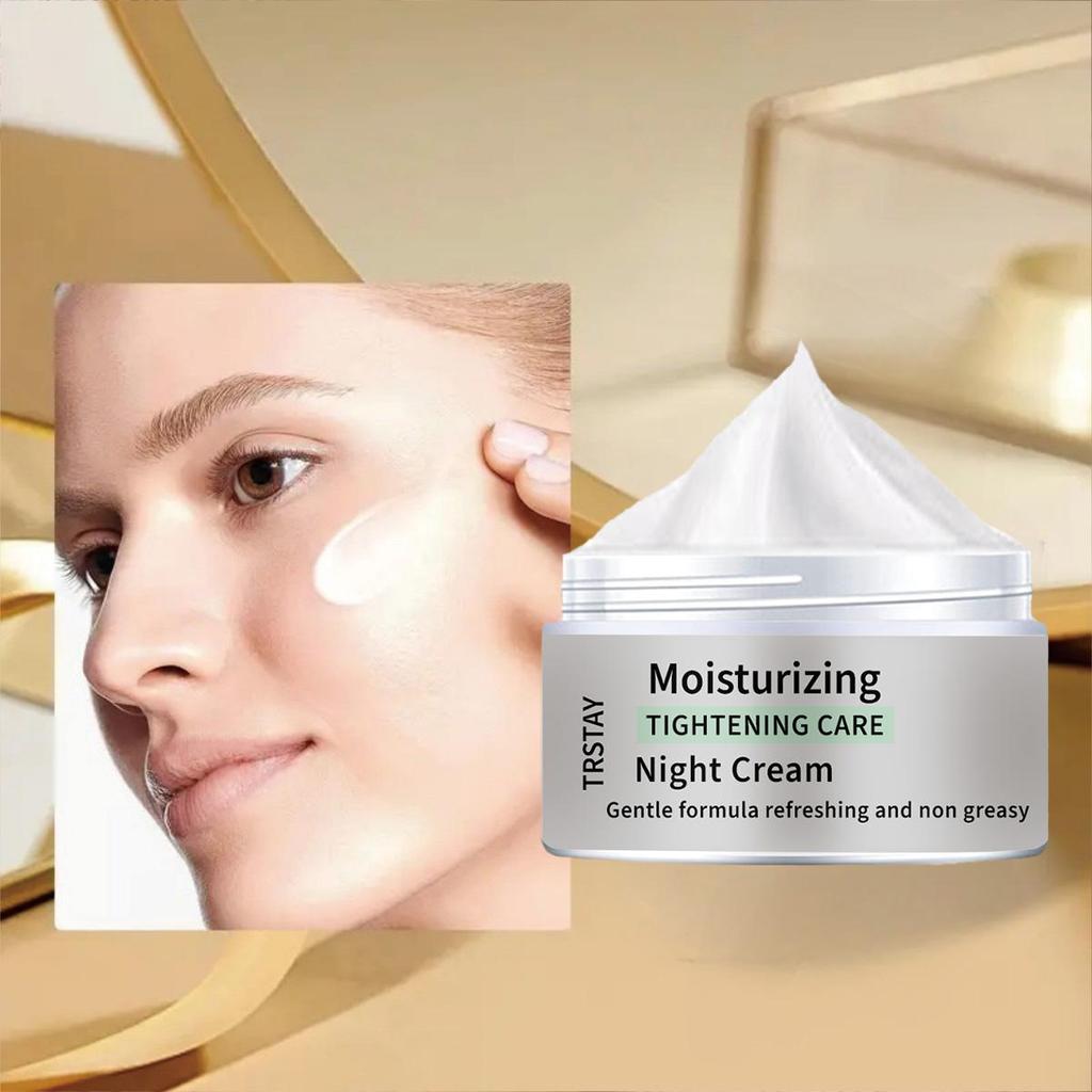 Коллаген гиалуроновая кислота Повышает упругость и увлажнение Ночной крем увлажняет и питает кожу, делая ее мягкой и изысканной