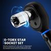 Набор из 14 торцевых головок Torx E-Star с внутренней головкой, шестигранные головки E4-E24, для автомехаников, прочный и универсальный набор ручных инструментов.
