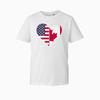 Summer Unisexs Tshirt Fashionable Trend Comfortable And Casual Us Canada Flag Heart Tshirt Distressed Cross Border Friends Tee