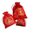Chinese Silk Fu Bag New Year Lucky Bags Jewelry Drawstring Pouch Cookie Candy Gift Bags Wedding Christmas Party Gift Packaging