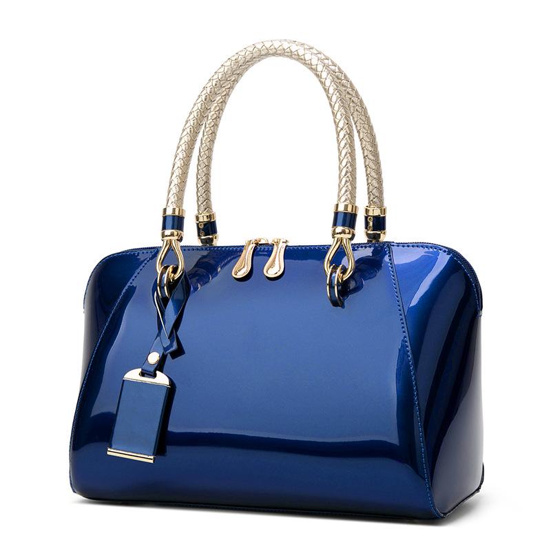 Patent Leather Glossy Women's Bag Boston Women's Bag Fashion Single Shoulder Crossbody Handbag