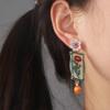 Charm Metal Geometric Stud Earrings Painting Bohemian Dangle Earring  Gift
