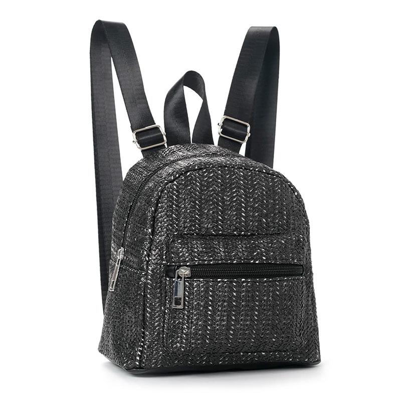 Женский соломенный рюкзак в этническом стиле с двухслойной молнией