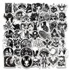 50 Black and White Gothic Style Black and White Gothic Punk Horror Notebook Graffiti Stickers