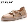 2.5cm Genuine Leather Designer Women Platform Wedge Summer Flats Buckle Loafer Fashion Sandals Round Toe Oxfords Shoes