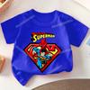 Anime Super Man Summer T Shirt Supermans Short Sleeve Tee Cartoon Print Boy Girl Clothes O Neck Casual Children Cotton Tops