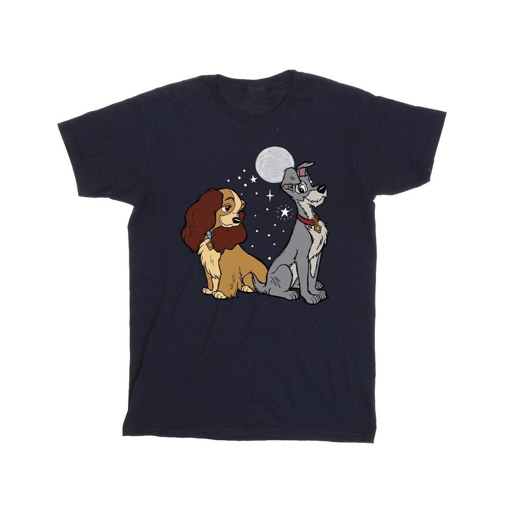 Disney Мужская футболка Lady And The Tramp Moon