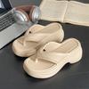 Fashion Cool Sandals Summer 2025 New Style Flip Flops Women's EVA Thick Sole Fashionable Slope Heel Height Increasing Beach
