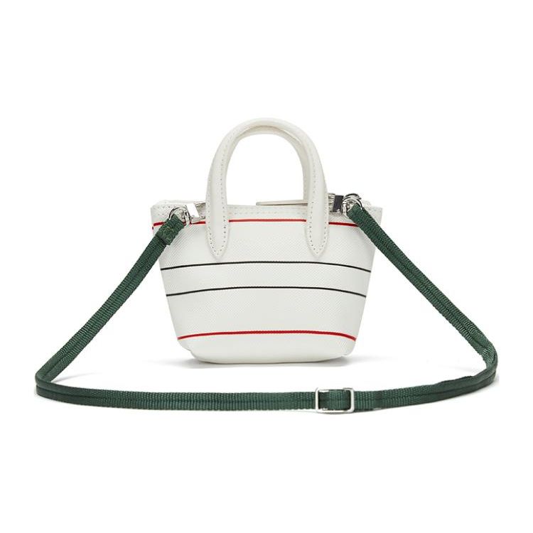 Lacoste Модная повседневная сумка через плечо на молнии из ПВХ, сумка-тоут, мини-сумки для женщин, цвет Off-White NF4386SJ-998