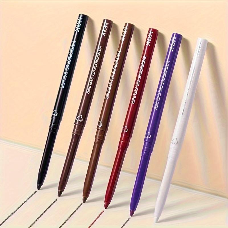 6 Colors of Smooth Waterproof Eyeliner, Automatically Retractable, Long-lasting and Smooth, Charming Eye Makeup