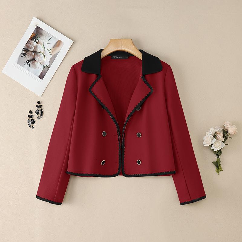 ZANZEA Women Turn Down Collar Casual Long Sleeve Thin Cardigan Outwear