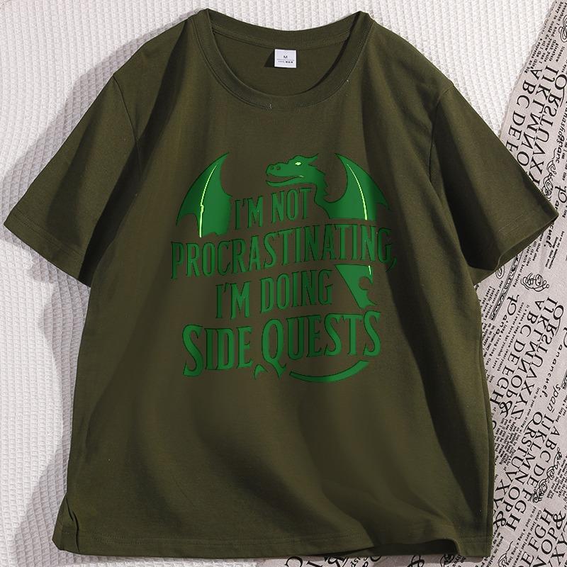 Im Not Procrastinating Funny Game Tshirt Causal Cotton Short Sleeve Round Neck Tshirt Oversized Streetwear Man Clothing