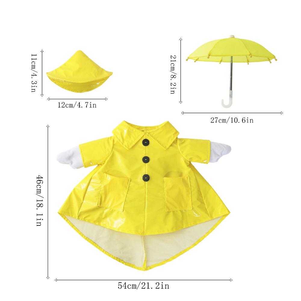 3Pcs/Set Cloth Material Goose Statue Outfits Porch Design Raincoat Style Garden Decoration Outfit Umbrella Hat